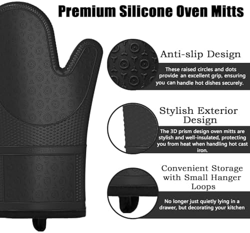 SMRCAD Silicone Oven Mitts with 5 Spatulas Set