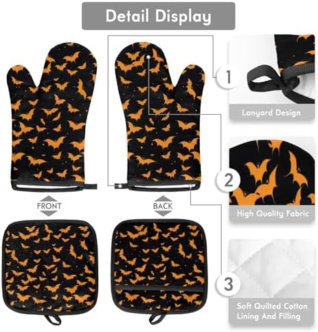 Silly Halloween Bats Oven Mitts