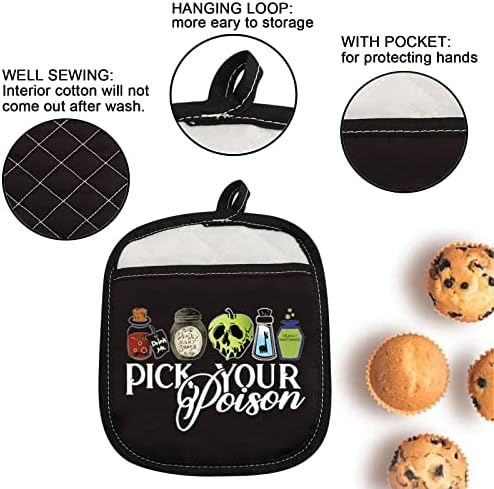 ZJXHPO Halloween Pick Your Poison witch Pot Holder Gift for Villains