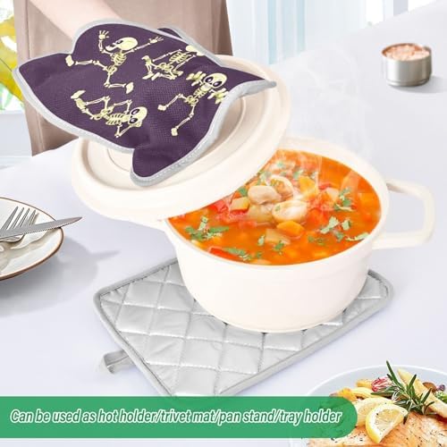 2-Piece Spooky Halloween Skeleton Pot Holder Set