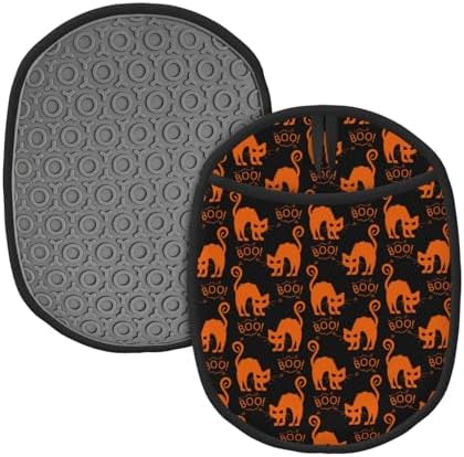 Halloween CatKat Heat-Resistant Oven Mitts with Pocket