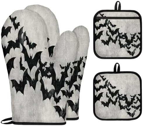 Trick or Treat Halloween-Themed Oven Mitts Potholders Set