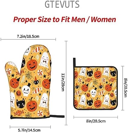 Halloween Spooky Ghost Skull Oven Mitts
