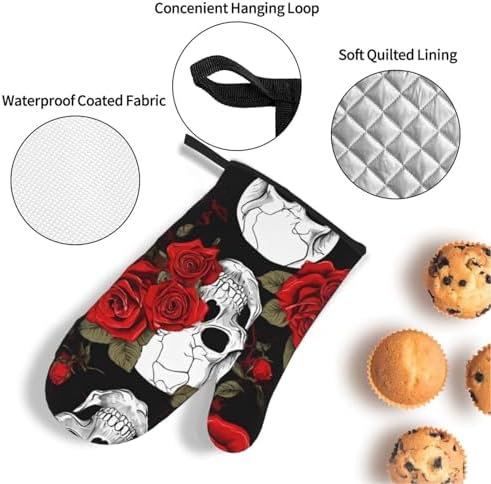 Heat Resistant Halloween Oven Mitts Set of 4 - Perfect for Cooking Baking