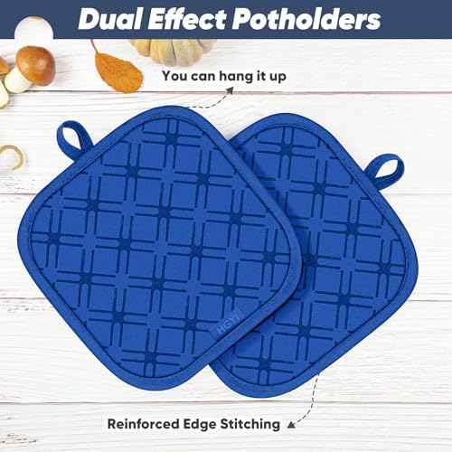 Oven Mitts and Pot Holders Set with 500 Heat Resistance Royal Blue