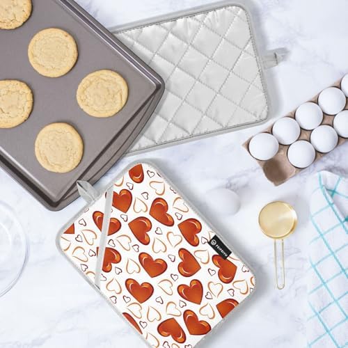Kcldeci Red Hearts 2-Pack Pot Holder Set