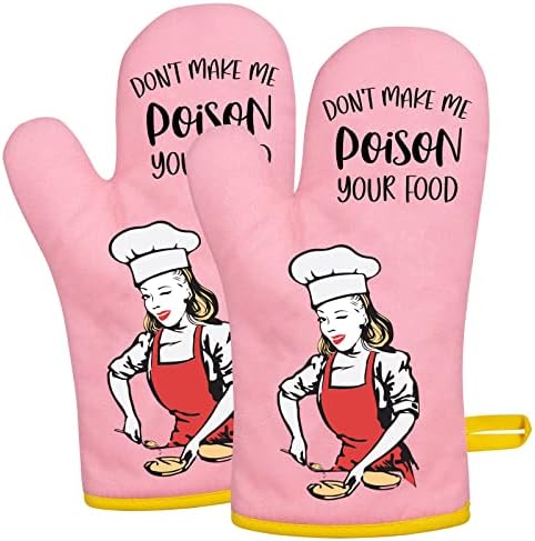 Funny and Warm Retro Baking Oven Mitt Set for Women