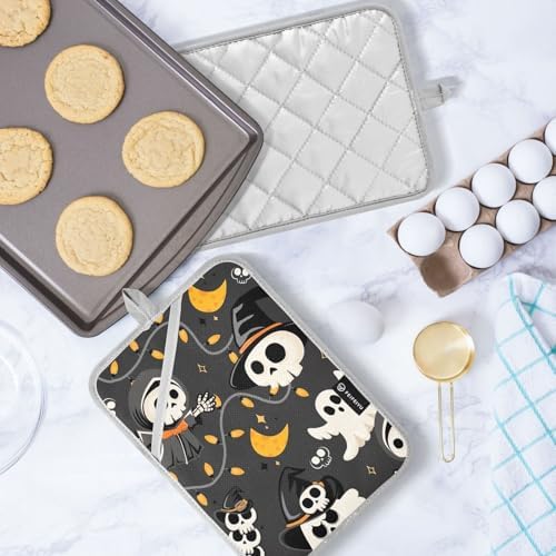 GAIGEO Halloween Skeleton Witch Potholders Set