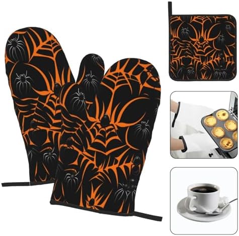Halloween Spider Web Oven Mitts