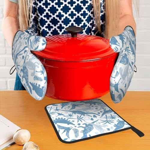 Dinosaur Oven Mitt Set with Pot Holders