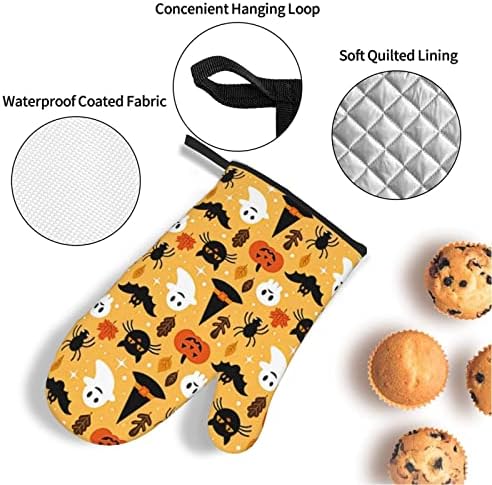 Halloween Ghost Pumpkin Bat Oven Mitts and Pot Holders Sets of 4