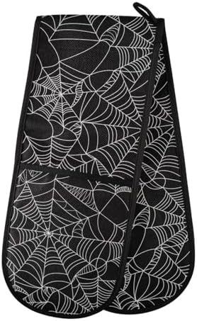 Halloween Spooky Spider Web Oven Mitts for Baking Grilling and More