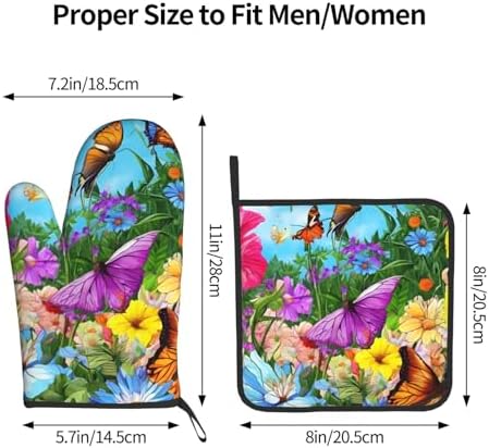 Cute Bird Flower Printed Oven Mitts Potholders