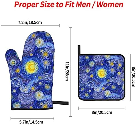 Safe Oven Mitt Set - Non-Slip Heat-Resistant for BBQ and Cooking