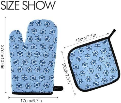 EtherSpher Star of David Oven Mitts and Pot Holder Set
