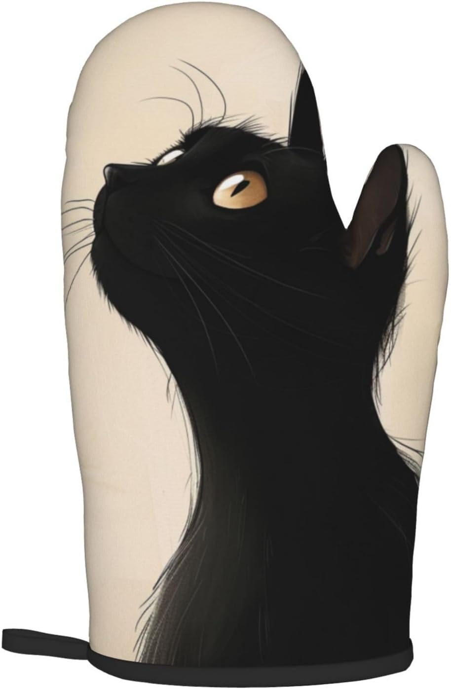 Halloween Black Cat Oven Mitts and Pot Holders Set