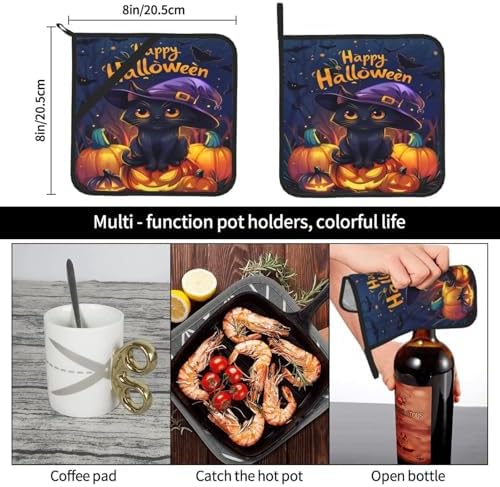 Super Spooky Halloween Cat Potholders