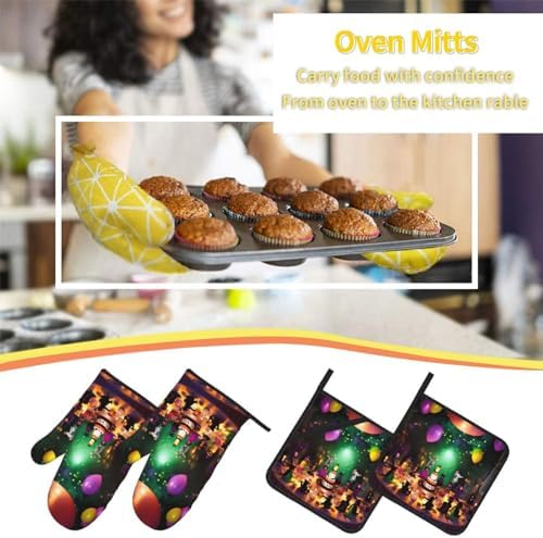 Halloween Party Oven Mitts Heat-Resistant Waterproof Durable
