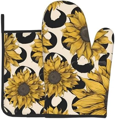 Sunflower Oven Mitts Set - 2-Piece Heat-Resistant KitchenP_globes
