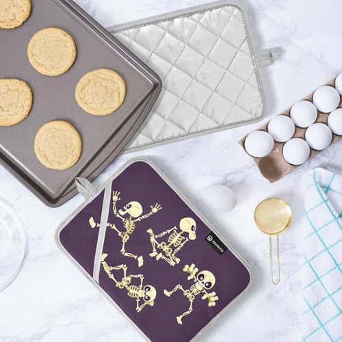 2-Piece Spooky Halloween Skeleton Pot Holder Set