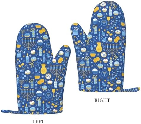 Happy Hanukkah Oven Mitts transparent silicone oven gloves for cooking