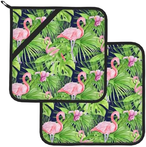 Elegant Heat-Resistant Flamingo Potholders for Kitchen Collection