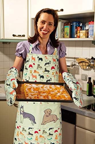 Cotton Oven Mitts Dog Flower Design 1 Pair Heat Resistant
