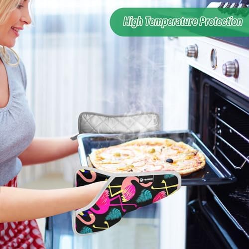 Bright Flamingo Birds Potholder Set