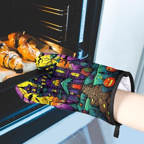 Aglebo Halloween Oven Mitt Set Safe Hands Heat-Resistant Pumps