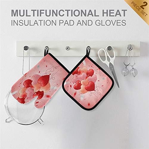 AUUXVA Heat Resistant Cotton Oven Mitts Set with Potholders