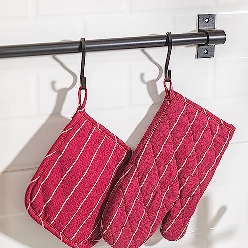 4-Piece Heat-Resistant Oven Mitts Pot Holder Set Durable Easy to Clean