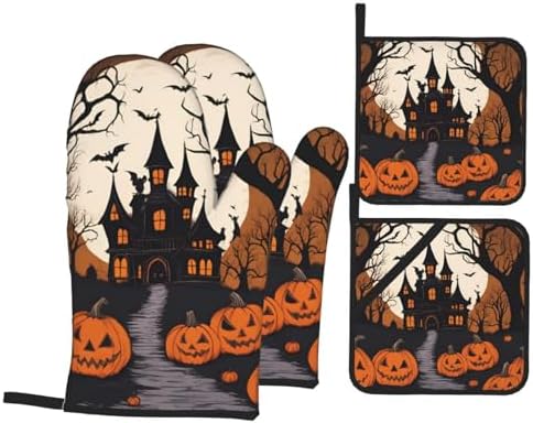 4-Piece Heat-Resistant Oven Mitt Set
