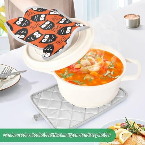 Halloween Cute Owls Potholders Set