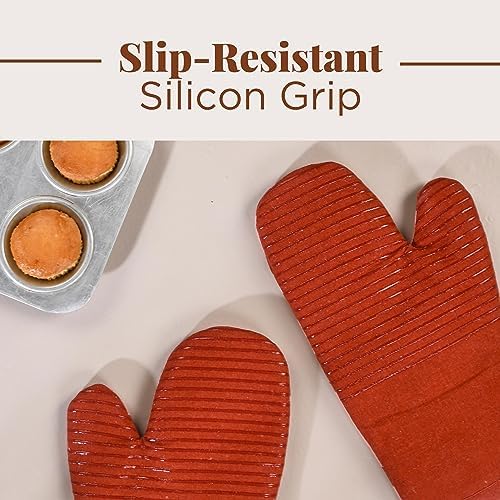 Folkulture Heat-Resistant Silicone Oven Mitred Pair 12 x 55