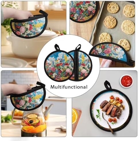 Colorful Flowers Heat Resistant Oven Mitts