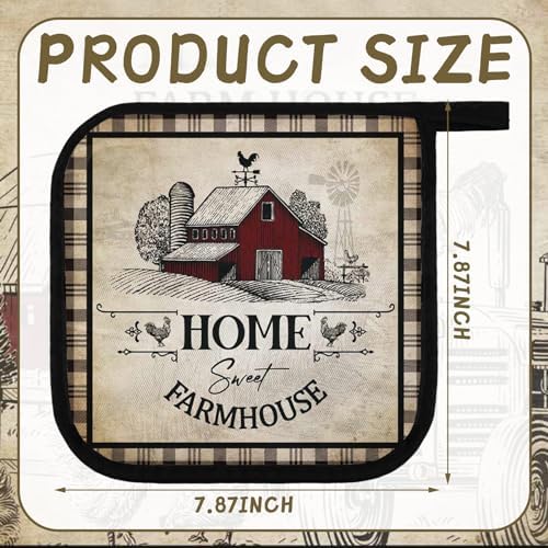 Bencailor 12 Pcs Farmhouse Rooster Potholders