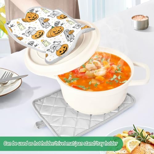 Halloween Spooky pumpkin pot holder set for cooking