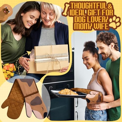Double Oven Mitts Heat-Resistant for Dog Lovers