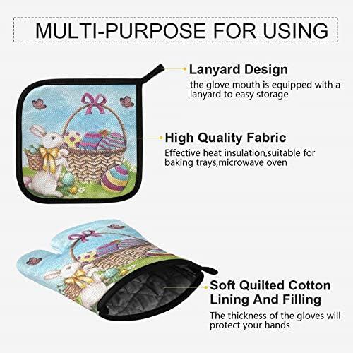 Happy Easter Bunny Oven Mitts