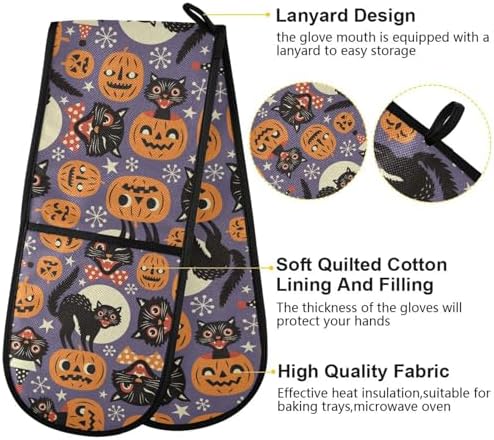 Ghosts at Home Halloween Heat-Resistant Oven Mitts
