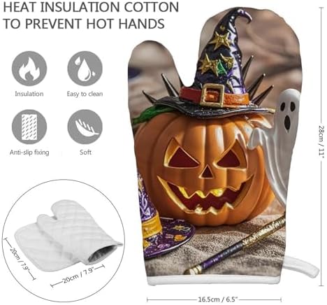 EKYOSHCZ Halloween Witch Hat Oven Mitts Set of 2