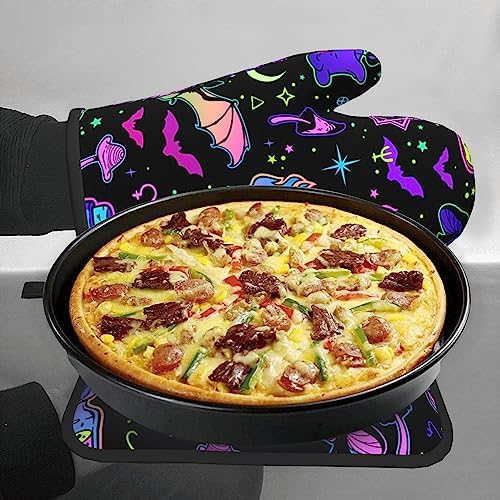 Fashionable High-Quality Halloween Goth Witchy Oven Mitts and Potholders