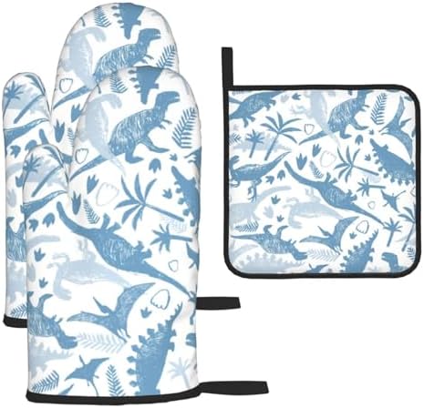 Dinosaur Oven Mitt Set with Pot Holders