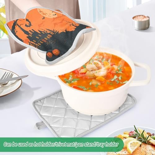 KLUVIO Halloween Potholders Set of 2 Heat Resistant