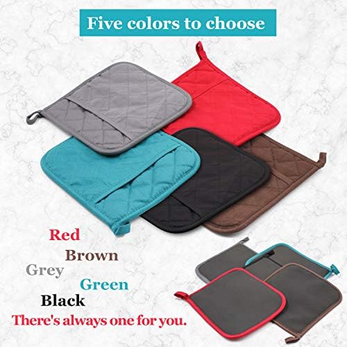 2x Gray Pot Holders Heat Resistant Oven Mitts for Kitchen Use