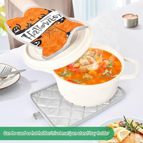 Oitrivii Halloween 2-Piece Pumpkin Bat Pot Holder Set