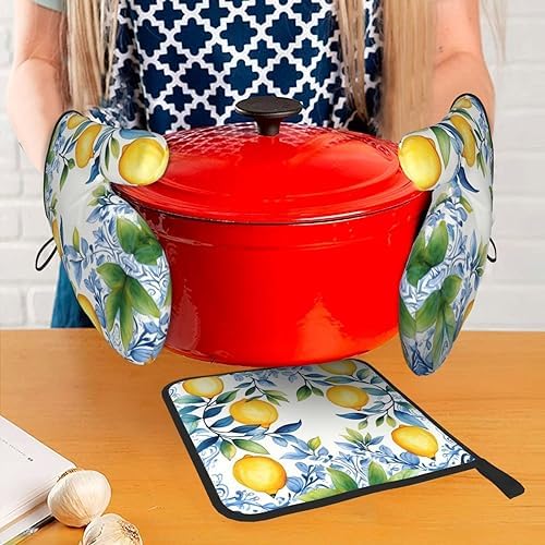 Edafol Oven Mitts and Pot Holders 3 Pack Set