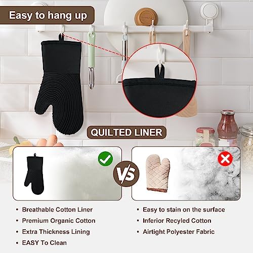 Tayfeim Silicone Oven Mitts - Heat Resistant BPA-Free Easy Clean