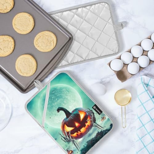 Halloween Full Moon Pumpkin Pot Holders Set - 2 Pc - Heat Resistant