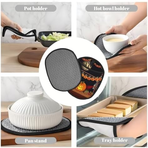 Halloween Festive Non-Slip Heat Resistant Silicone Oven Mitts